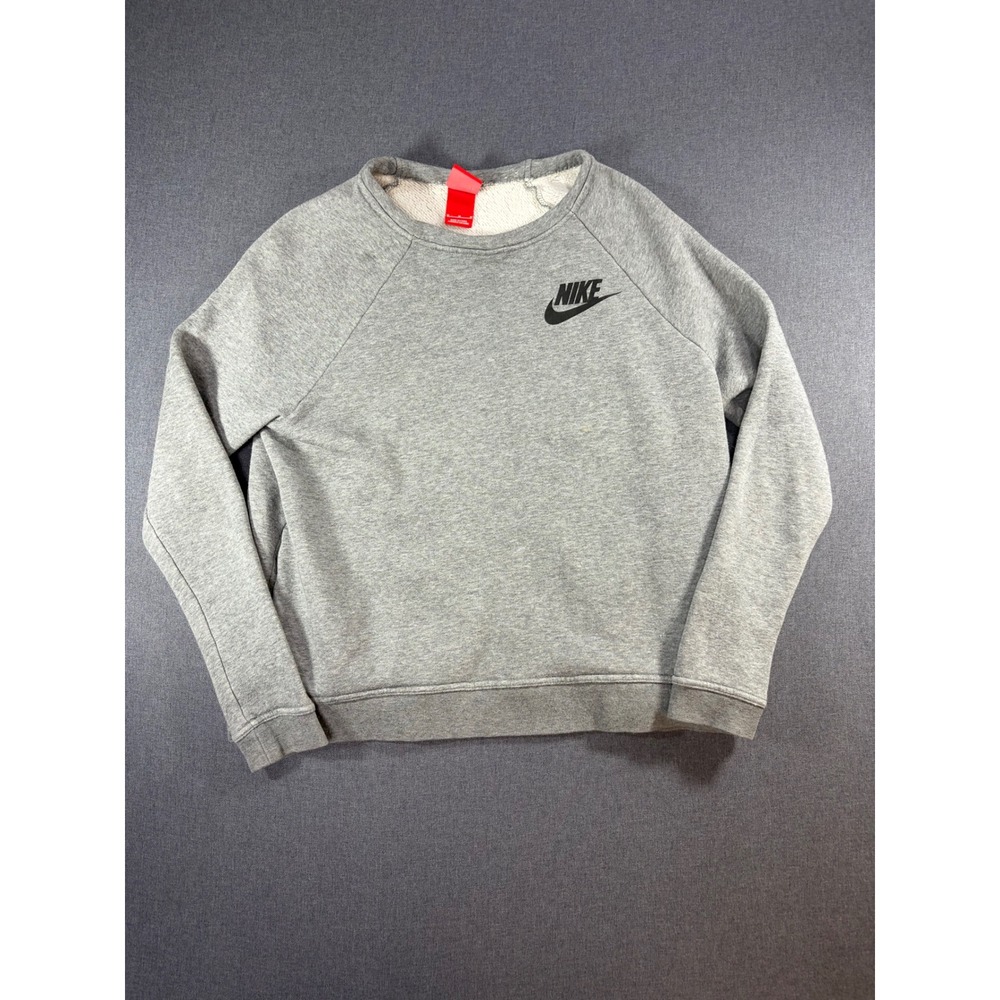 Nike Sportswear Essential Crewneck Sweatshirt Heather Gray Futura Logo Medium